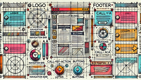 DALL.E-2024-09-13-19.04.55---A-wireframe-layout-of-a-webpage-design-showing-elements-like-a-logo-navigation-bar-call-to-action-CTA-buttons-and-footer-all-arranged-with-hand